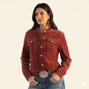 Gap Vintage Red Corduroy Jacket Trucker Style Jean Jacket - Small